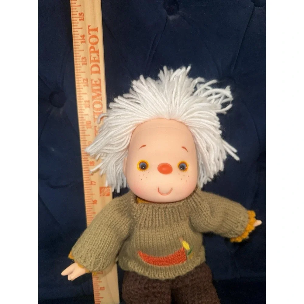 Vintage Handmade Yarn Hair Cloth Doll w/ Crocheted Clothes Retro- Folk Art 1970s
